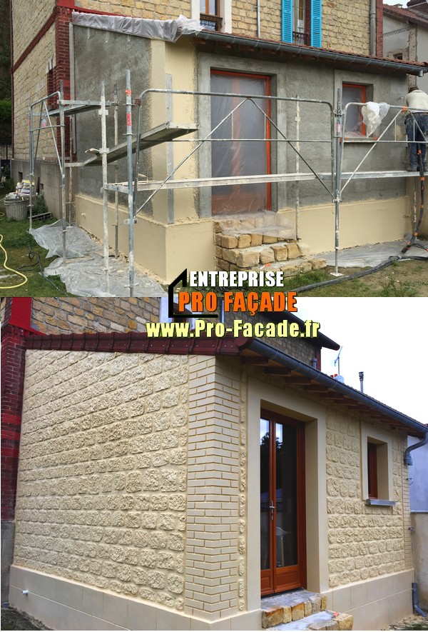 Décoration sur une extension de maison rapprochant a l'existante à parmain 95